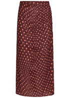 Stella Mccartney Polka dot Mesh Midi Skirt Burgundy