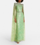 Jenny Packham Opera embellished caped gown