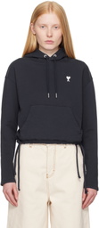 AMI Paris Navy Cotton Ami de Coeur Hoodie