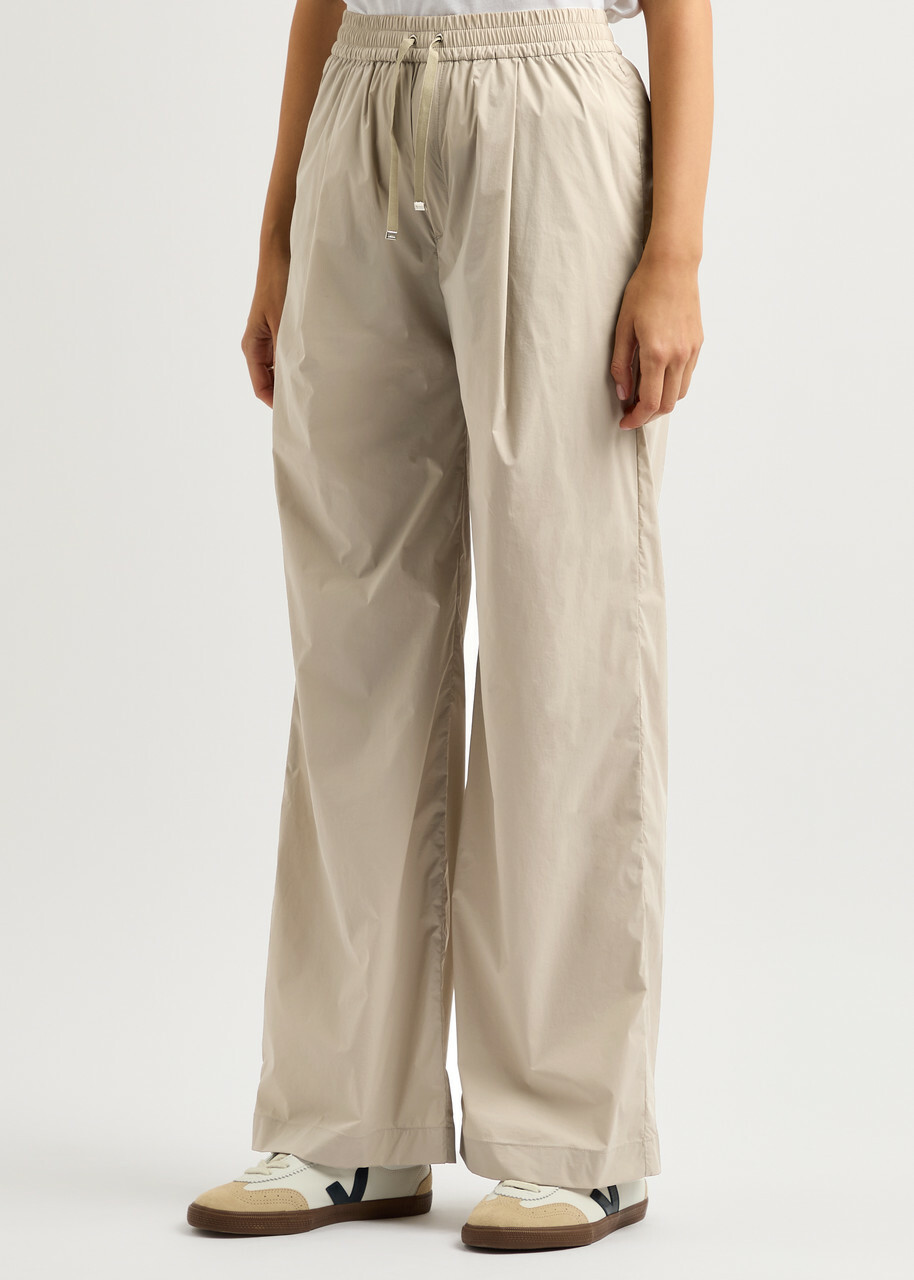Herno Wide-leg Stretch-nylon Trousers Cream