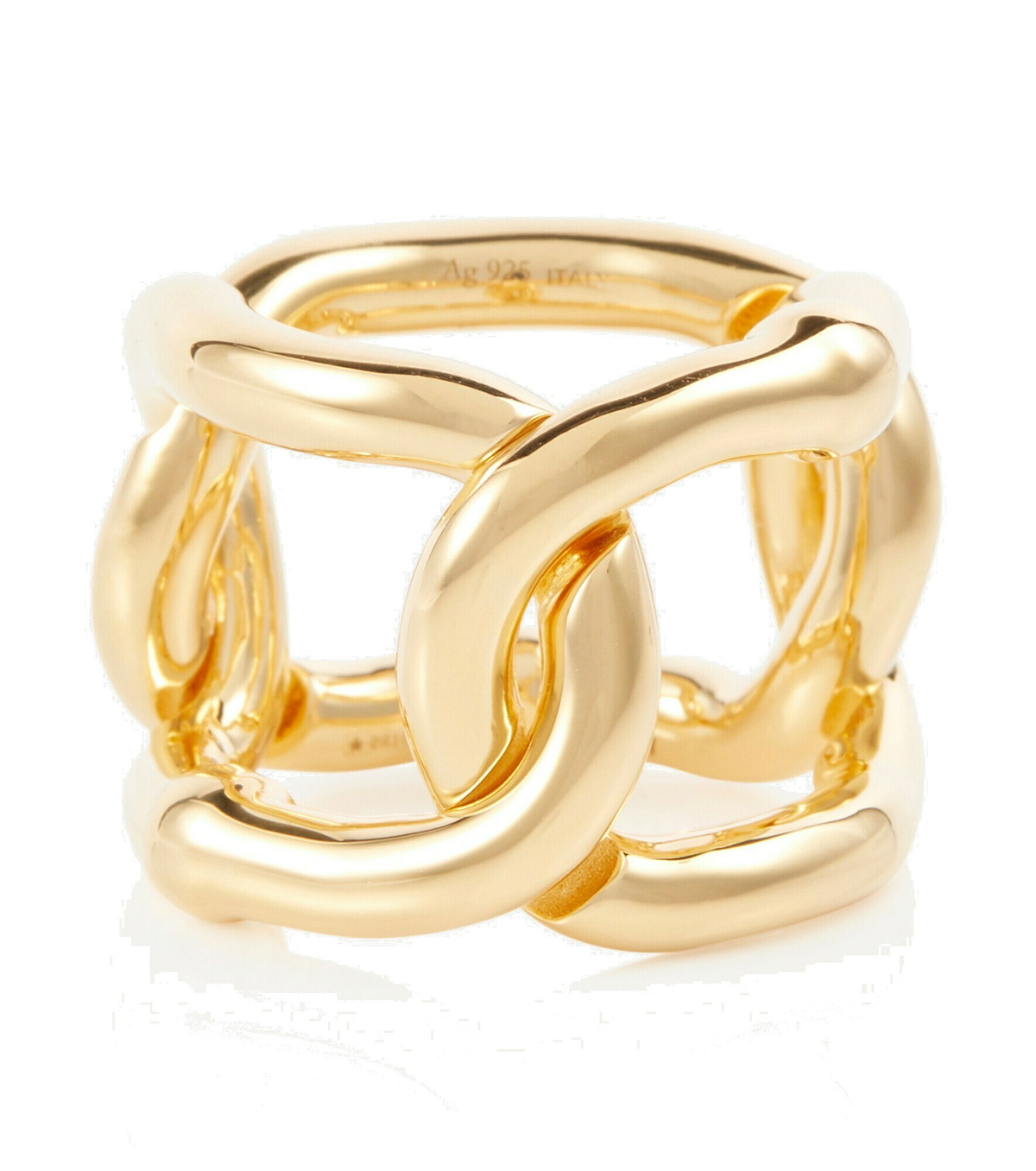 Bottega Veneta - Chains 18kt gold-plated sterling silver ring Bottega ...