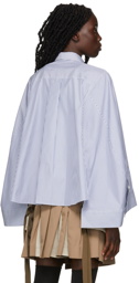 sacai Blue & White Poplin Cape Shirt