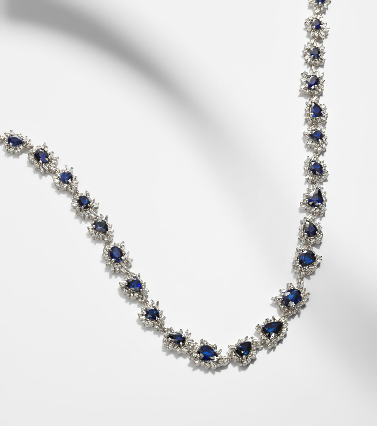 Suzanne Kalan 18kt white gold necklace with sapphires and diamonds