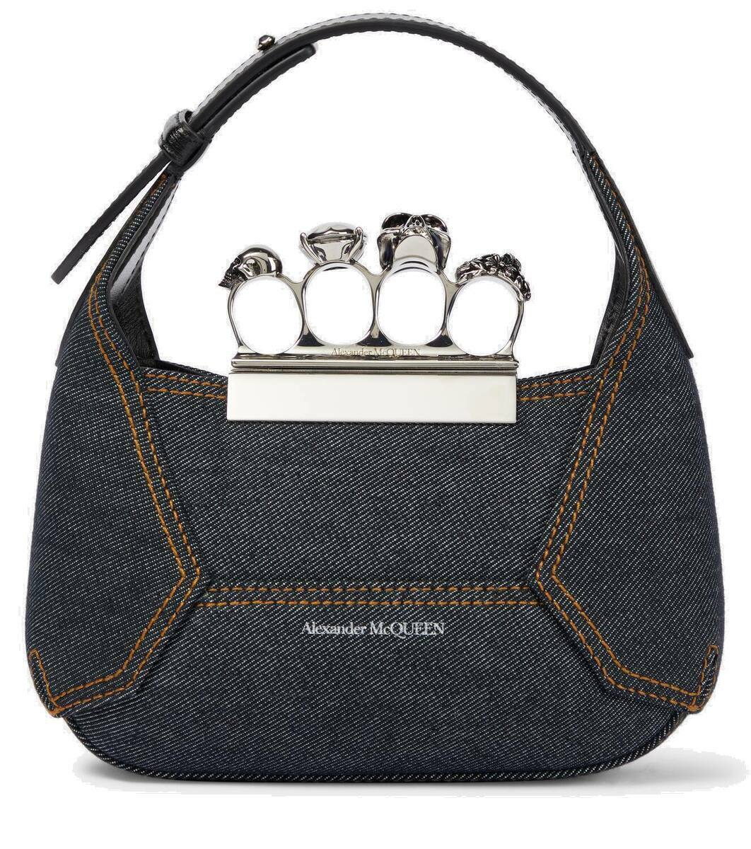 Alexander McQueen Jewelled Mini denim shoulder bag Alexander