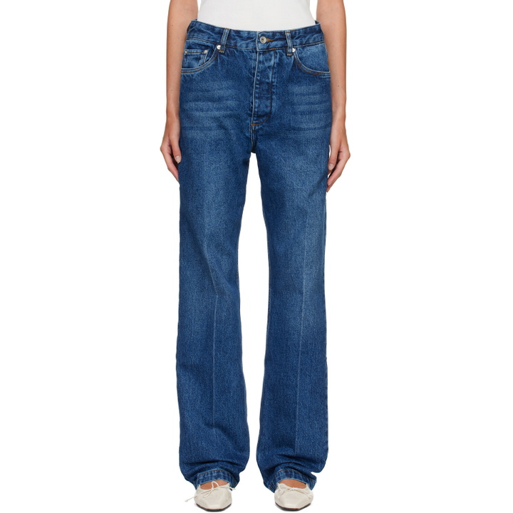 Photo: Studio Nicholson Navy Barra Straight Leg Jeans