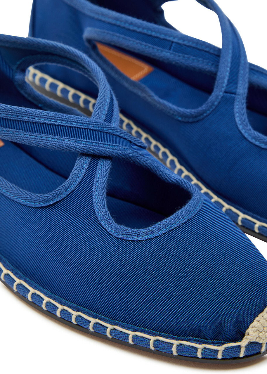 Polo Ralph Lauren Cross-over Grosgrain Espadrille Mary Jane Flats Navy