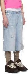 ERL Blue Levi's Edition Denim Shorts