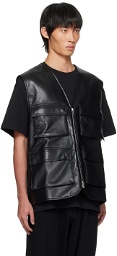 Lownn Black Zip Leather Vest