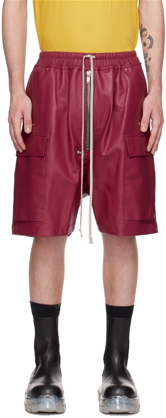Photo: Rick Owens Pink Cargobelas Leather Shorts