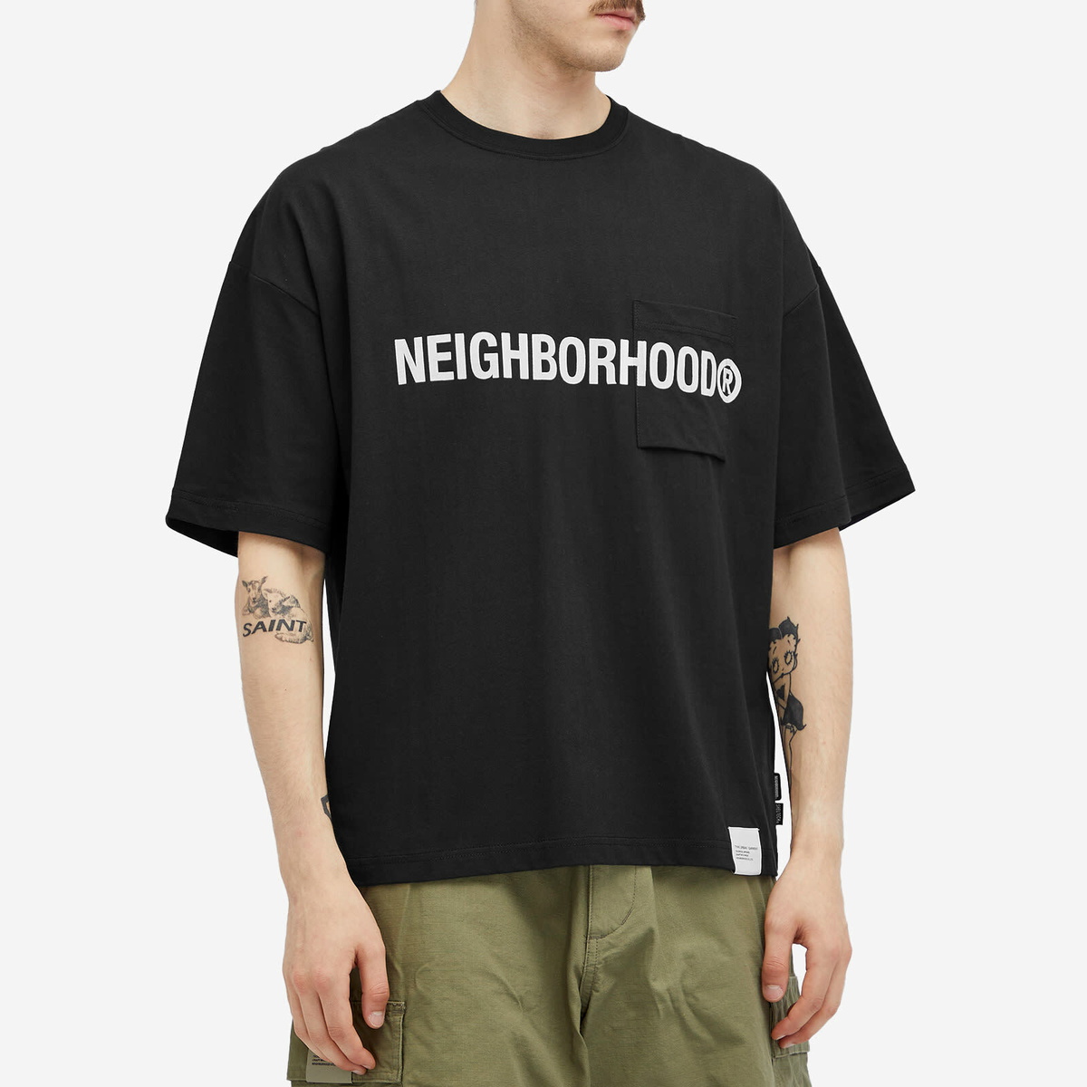 Neighborhood Men's Sheltech Pocket T-Shirt in Black Neighborhood