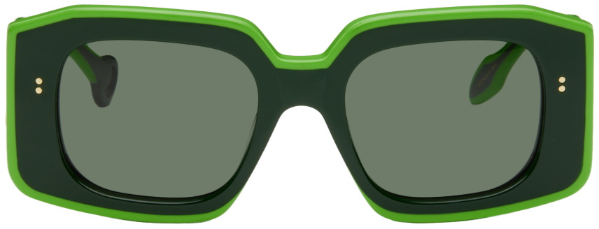 JW Anderson SSENSE Exclusive Green Bumper Sunglasses