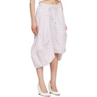 Vivienne Westwood White & Burgundy Aerodrome Midi Skirt