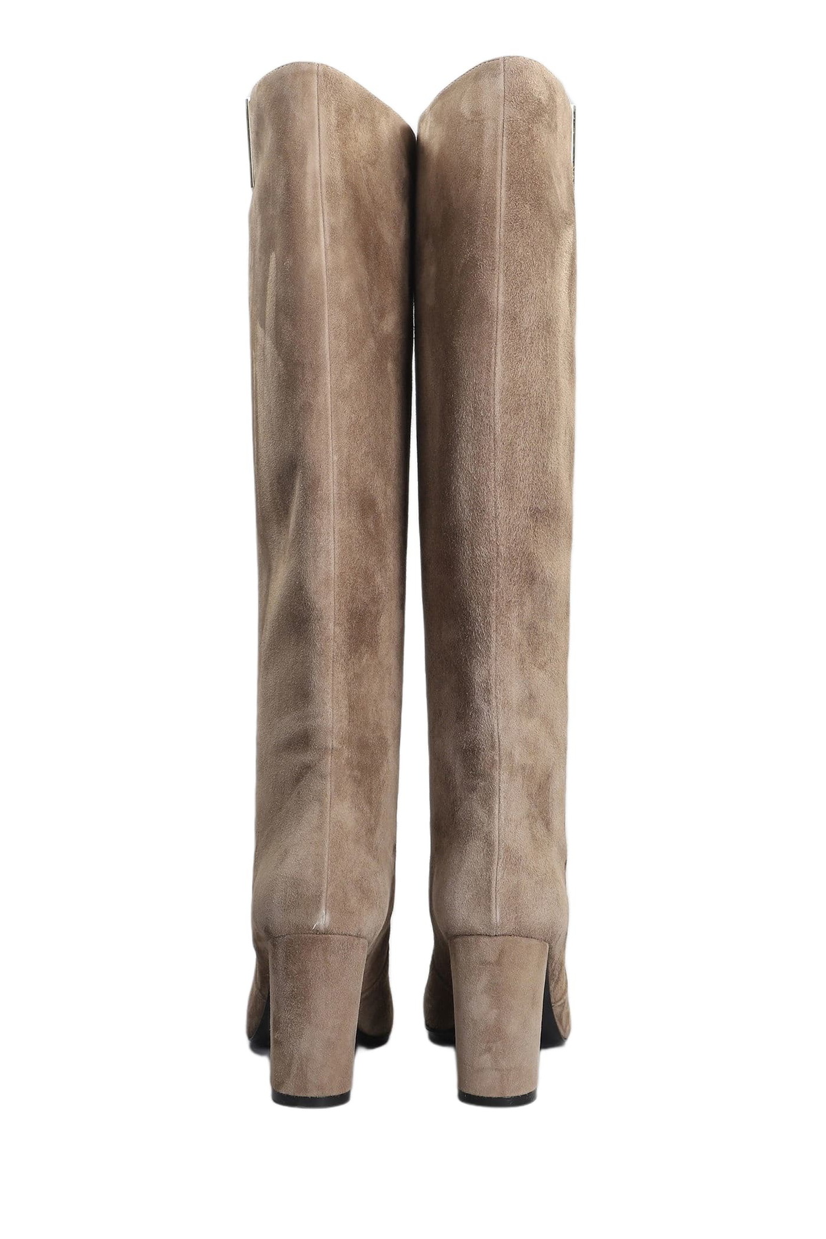 Via Roma 15 High Heels Boots In Beige Suede