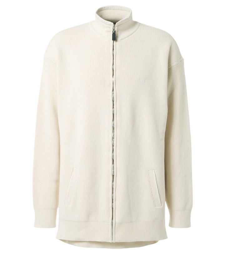 Photo: Balenciaga Logo cotton-blend zip-up cardigan