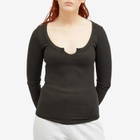 Joah Brown Women's Henley Long Sleeve Top in Vintage Black