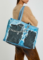 Acne Studios Printed Denim Tote bag - Blue - One Size