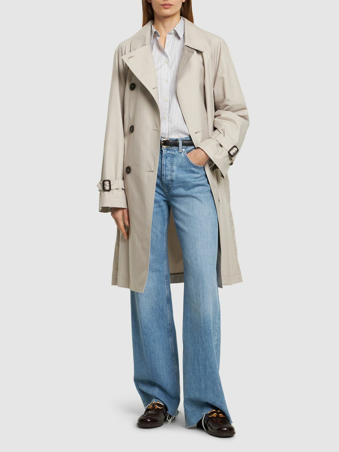 MAX MARA - Titrench Cotton Twill Midi Trench Coat Max Mara