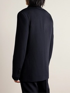 The Row - Donnes Double-Breasted Grain de Poudre Virgin Wool Suit Jacket - Blue
