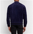 Berluti - Reversible Leather-Trimmed Suede and Jacquard Bomber Jacket - Men - Navy