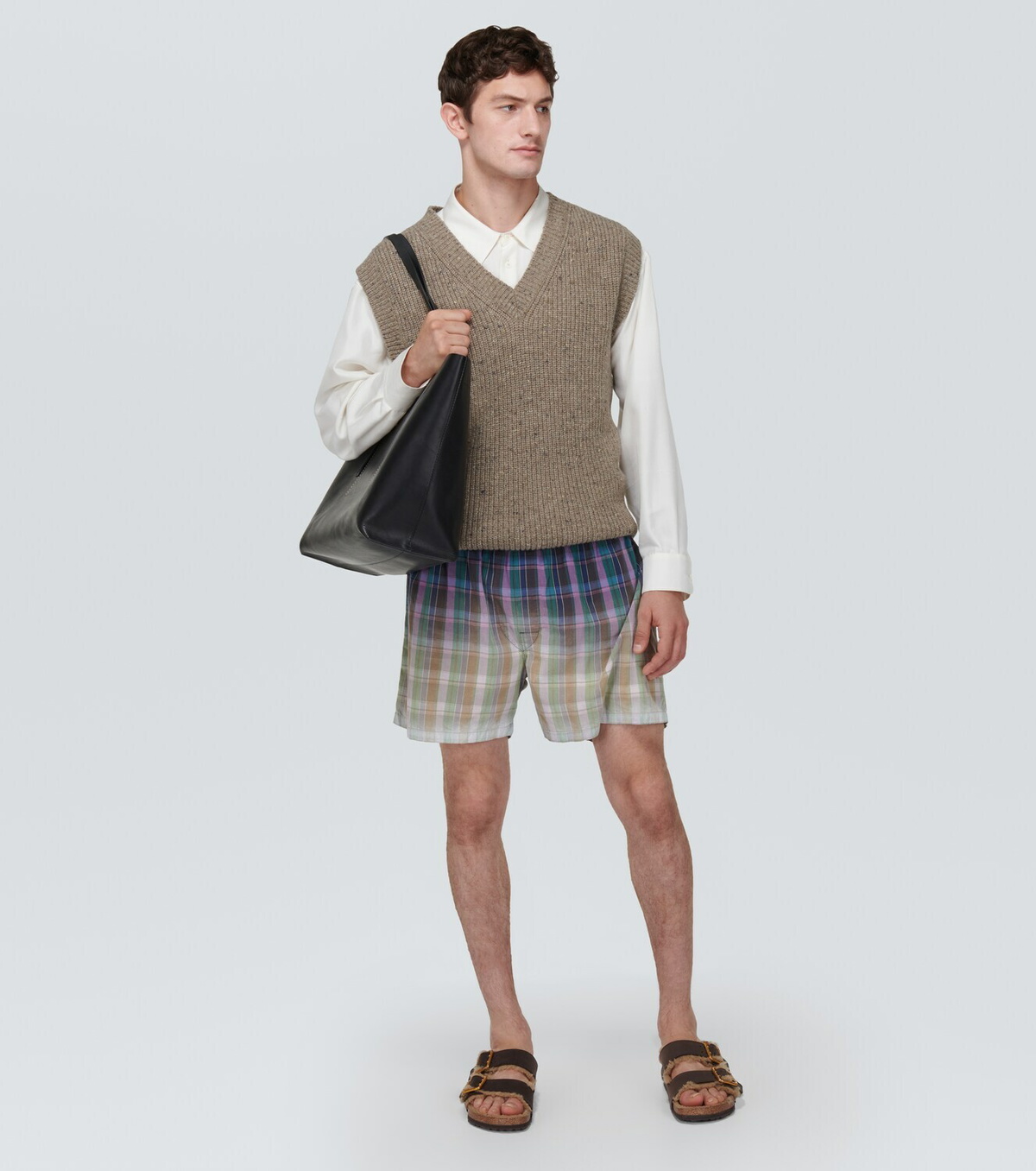 Birkenstock Arizona nubuck and shearling sandals
