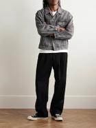 AGOLDE - Slater Straight-Leg Pleated Cotton-Twill Trousers - Black