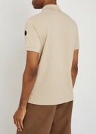 Moncler Half-zip Piqué Cotton Shirt Beige