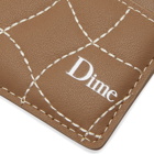 Dime Men's Quilted Leather Card Holder in Brown