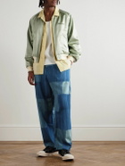 KAPITAL - Tugihagi Easy Straight-Leg Patchwork Cotton Drawstring Trousers - Blue