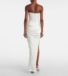 Alex Perry Bridal draped crêpe satin corset gown