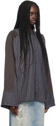 Acne Studios Black & Navy Check Button-Up Shirt