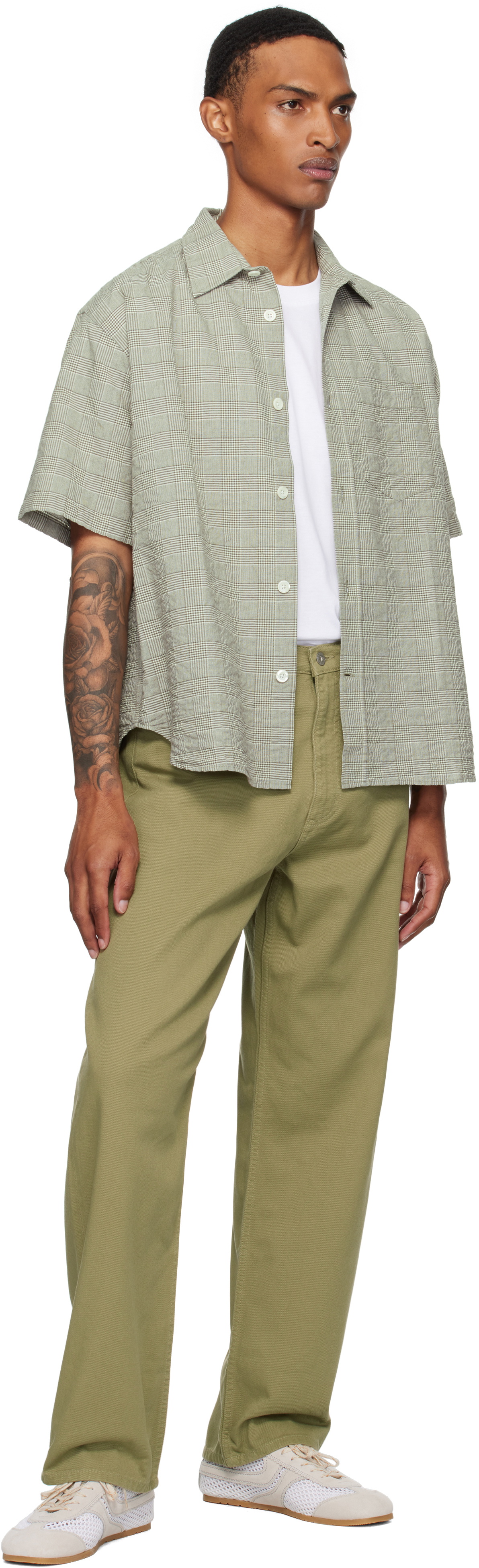 NORSE PROJECTS Green Mo Oversized Check S/S Shirt Norse Projects