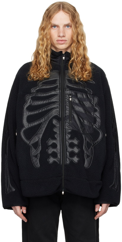 Photo: TAKAHIROMIYASHITA TheSoloist. Black Stand Up Collar Fleece Jacket