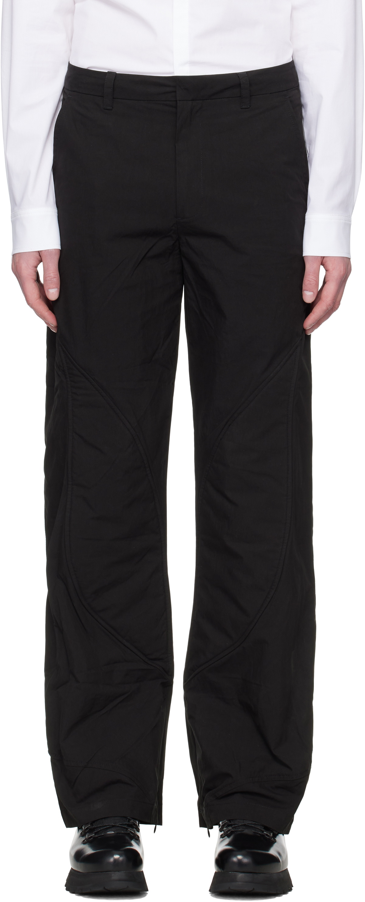 HELIOT EMIL◆SPHERICAL CARGO TROUSERS ブラック ナイロン Heliot Emil