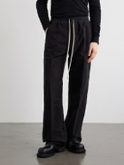Rick Owens - Dietrich Straight-Leg Cotton-Twill Drawstring Trousers - Black