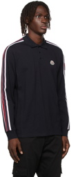 Moncler Cotton Logo Long Sleeve Polo