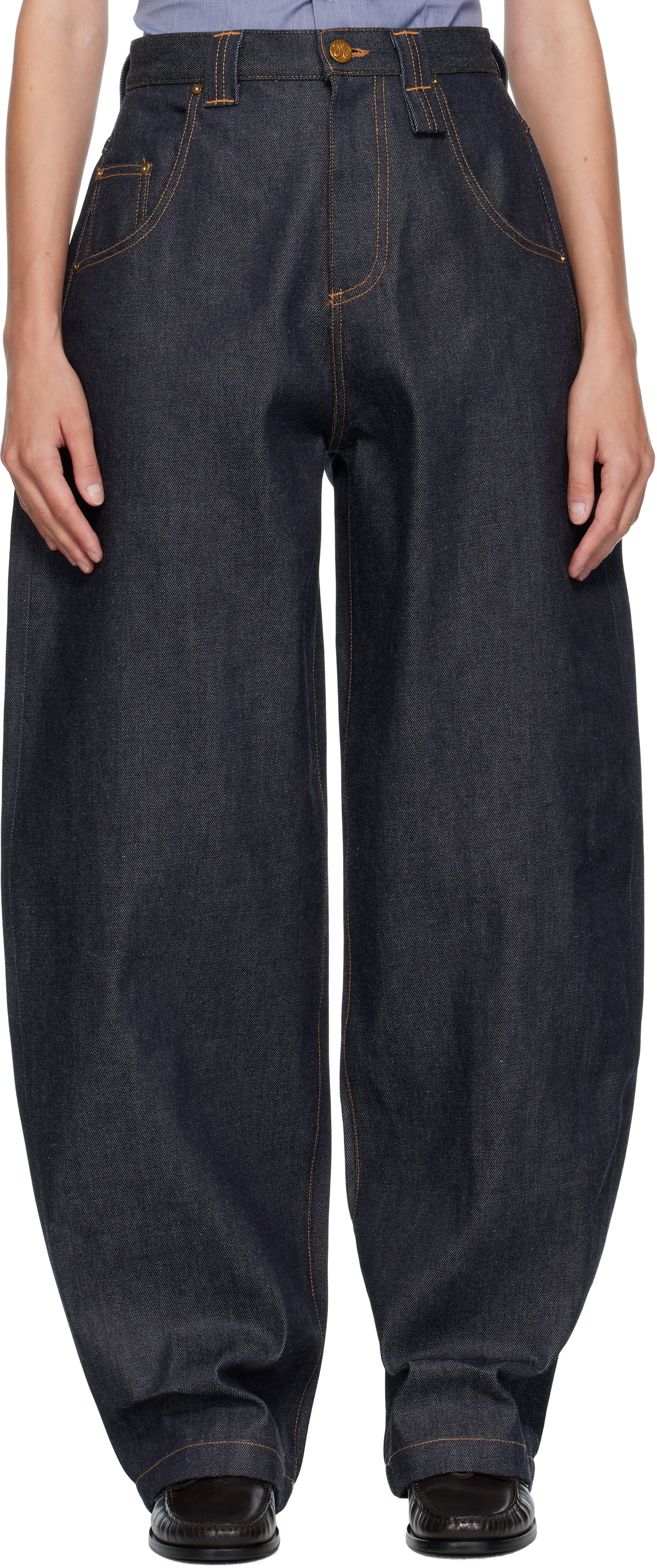 WILLY CHAVARRIA Blue Tapered Bad Girl Jeans