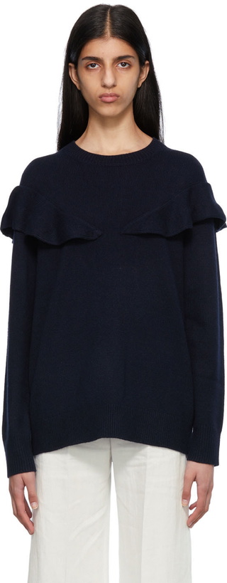 Photo: Chloé Navy Ruffled Sweater