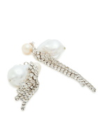 Completedworks Embellished Pearl and Rhodium-plated Drop Earrings - One Size
