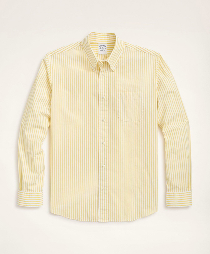 Photo: Brooks Brothers Men's Regent Regular-Fit Original Broadcloth Sport Shirt, Bengal Stripe | Yellow