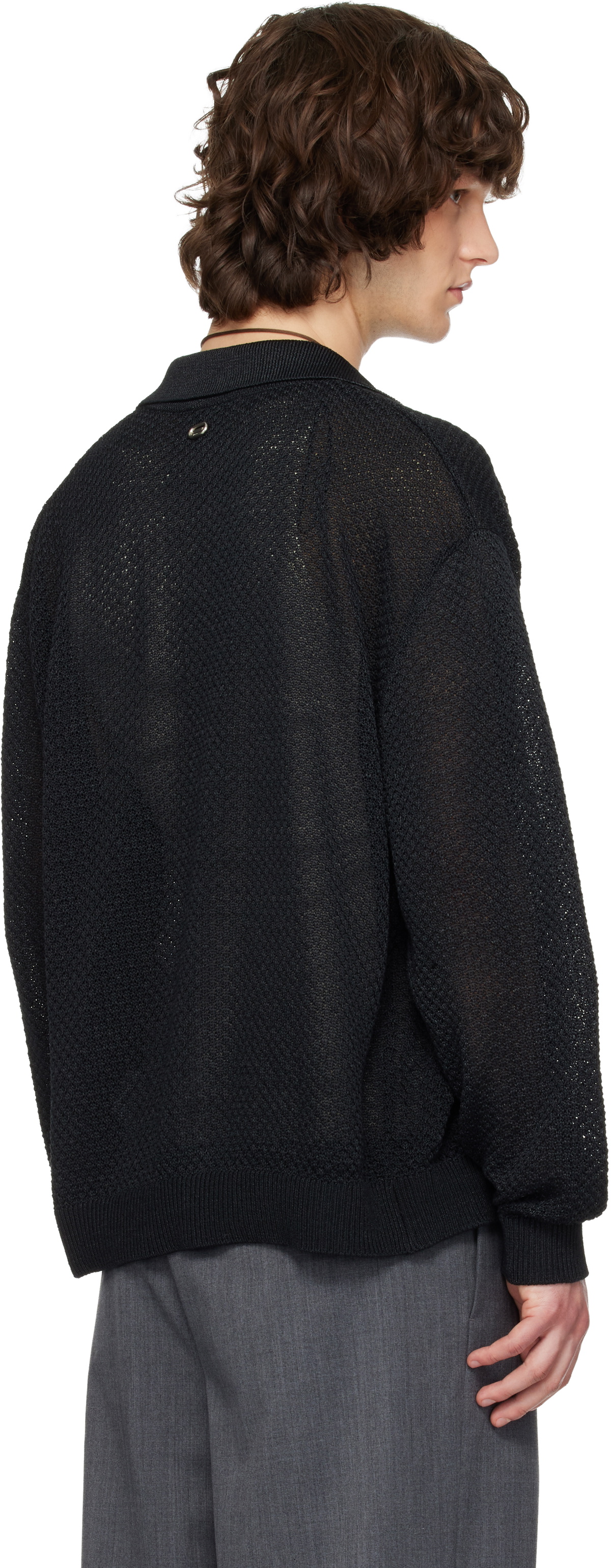 Solid Homme Black Collar Button Cardigan