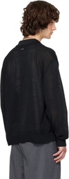Solid Homme Black Collar Button Cardigan
