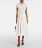 Veronica Beard Loreta belted linen midi dress