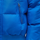 Alexander McQueen Men's Graffiti Logo Puffer Jacket in Galactic Blue