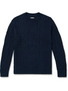 Nudie Jeans - Didrik Cable-Knit Cotton Sweater - Blue