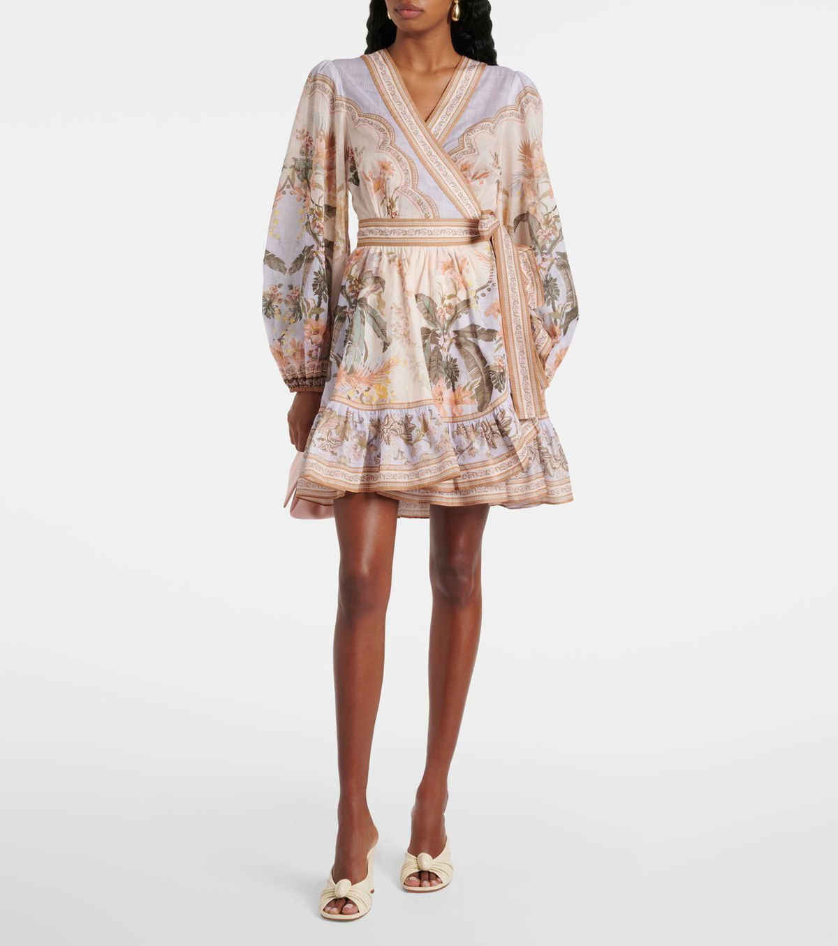 【Zimmermann】Wylie printed cotton wrap mini dress Zimmermann Wylie printed cotton wrap mini dress Zimmermann