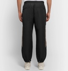 Flagstuff - Logo-Embroidered Tapered Colour-Block Shell Sweatpants - Men - Black