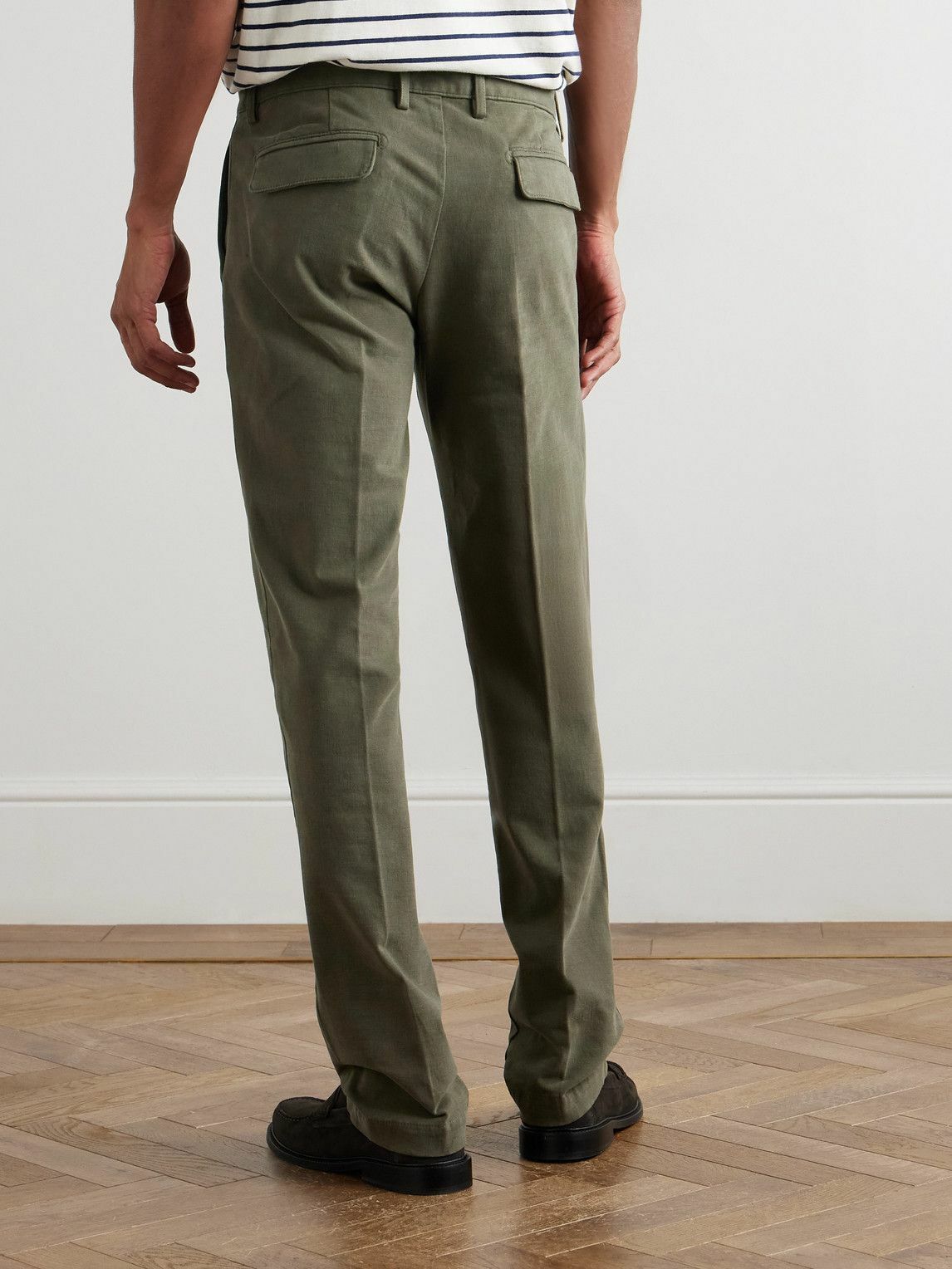Massimo Alba - Straight-Leg Stretch-Cotton Gabardine Trousers - Green