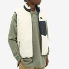 Taion Men's Reversible Fleece Down Vest in Navy/Ivory