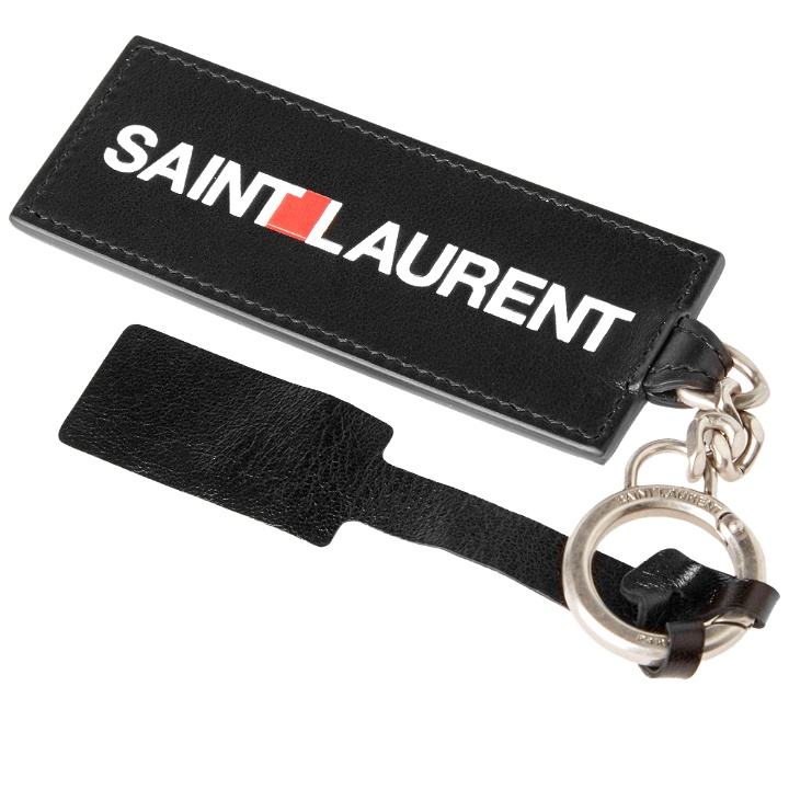 Photo: Saint Laurent Archive Logo Leather Keyring