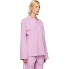Tekla Pink Poplin Long-Sleeved Pyjama Shirt